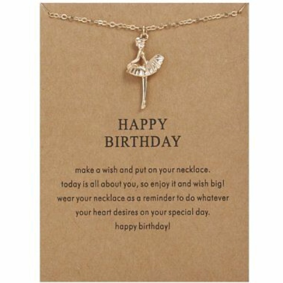 Happy Birthday Girl Necklace With Card